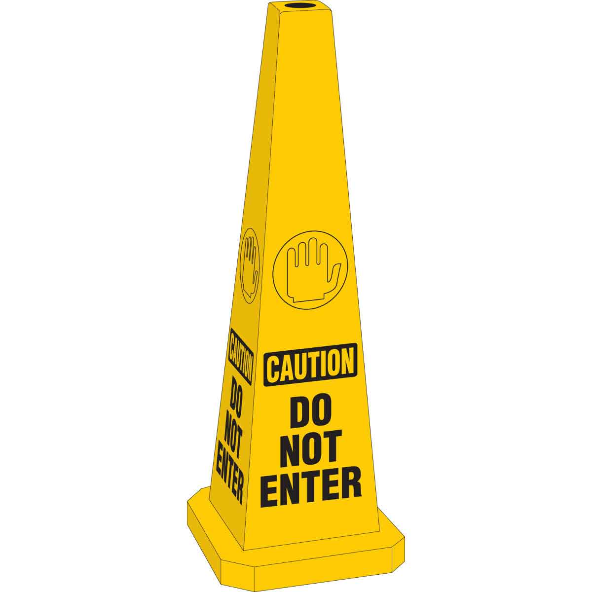 CONE-4SIDE-35H-YL/BK-DO NOT ENTER