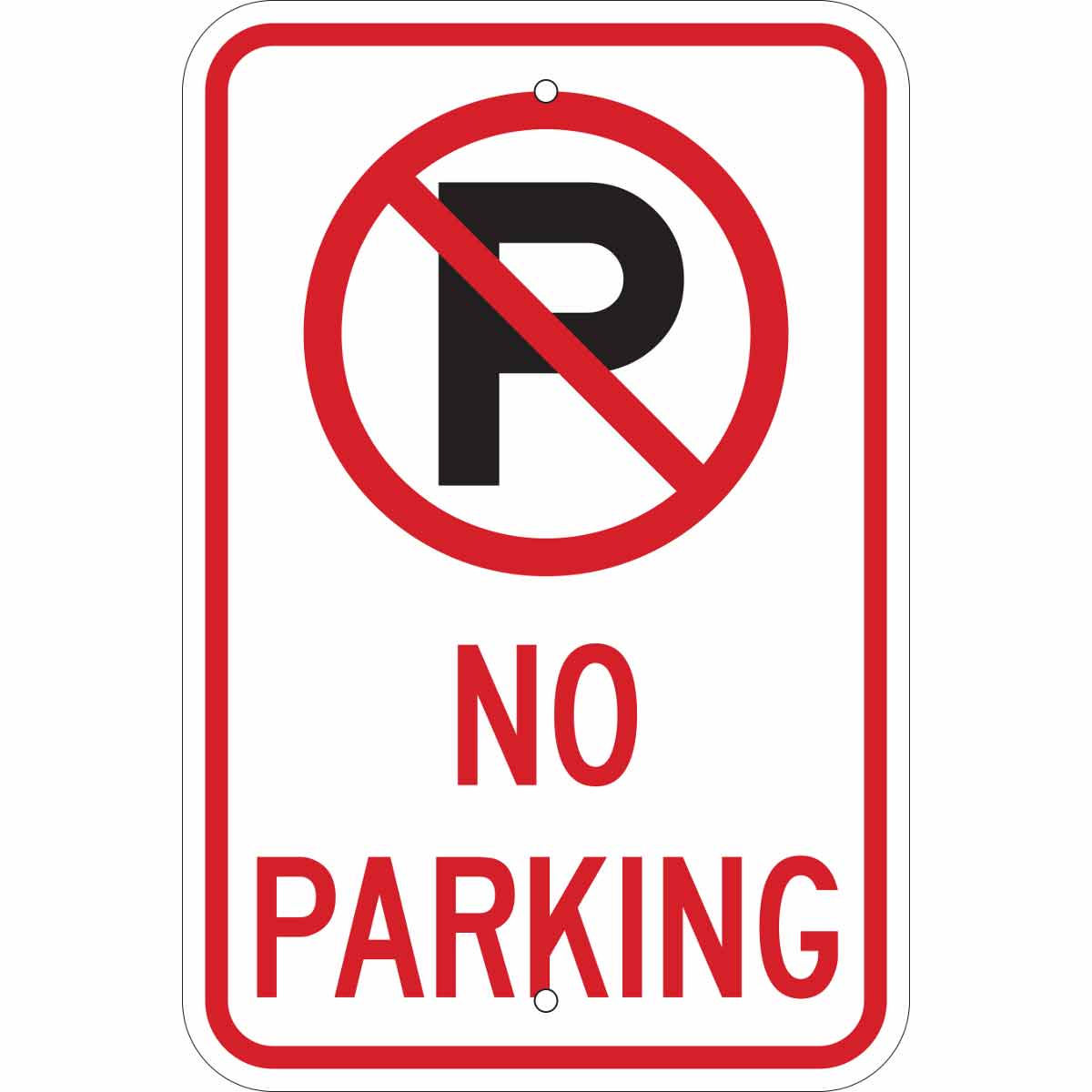 NO PARKING RA 12X18 CIRCLE SLASH HIP