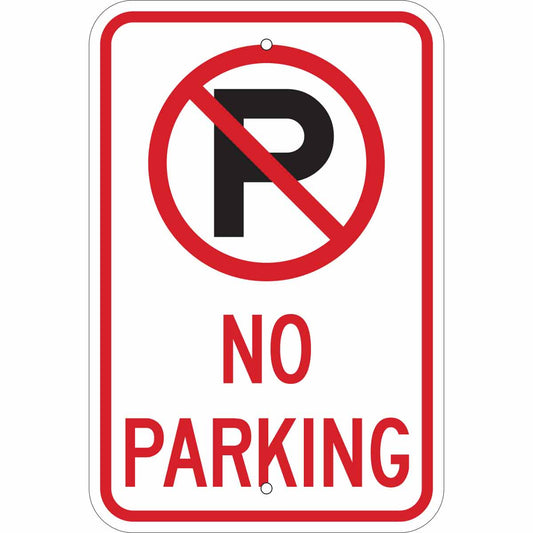 NO PARKING RA 12X18 CIRCLE SLASH HIP