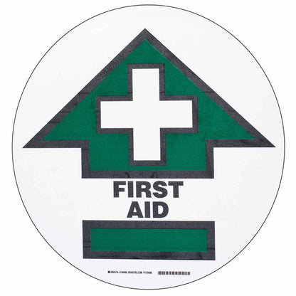 B534FS 17"DIA GRN,BK/WHT FIRST AID W/ARO