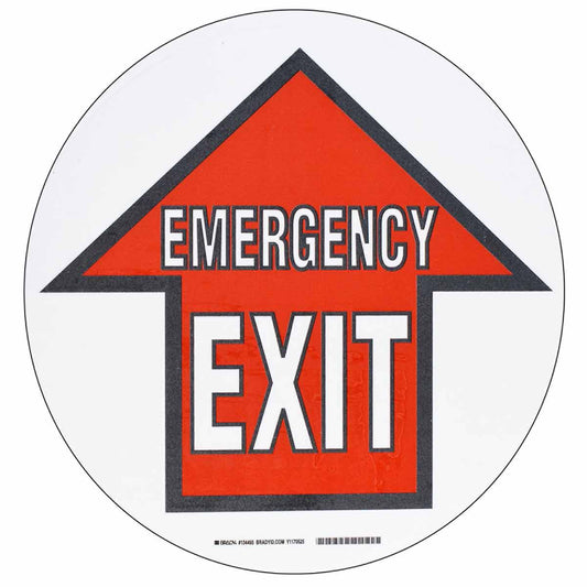 B534FS 17" RD,BK/WT EMERGENCY EXIT W/SYM