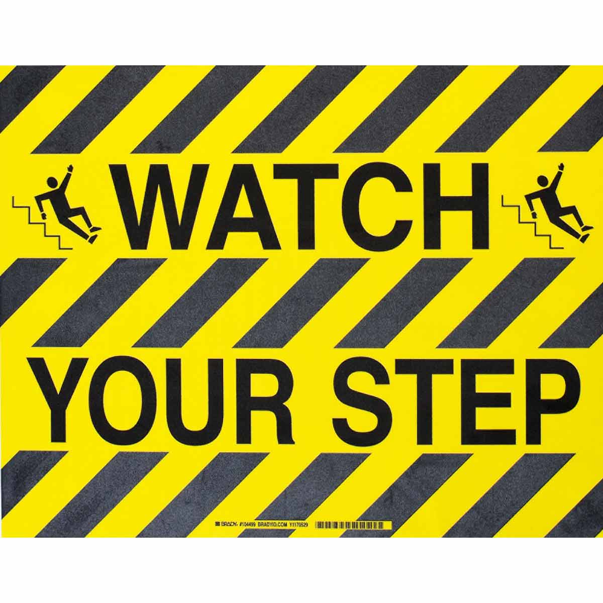 B534FS 14X18 BK/YL WATCH YOUR STEP W/SYM