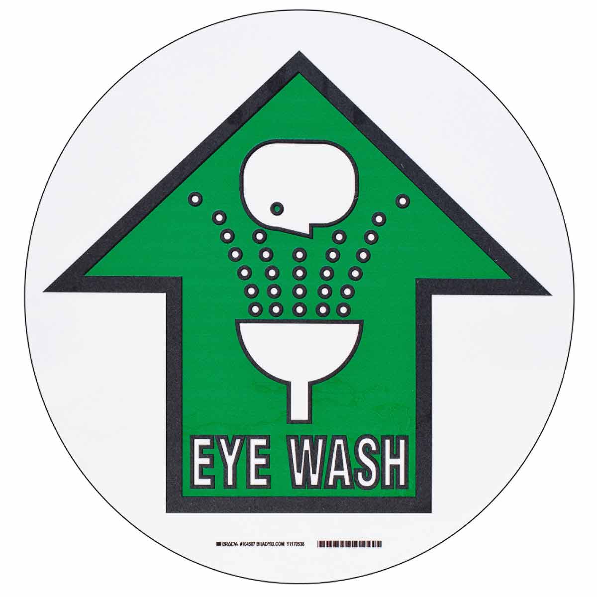 B534FS 17" GRN,BLK/WHT EYE WASH W/SYMBOL