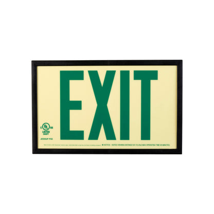 Glo Exit Sign w Frame 7.5x13 1Side GN/WT