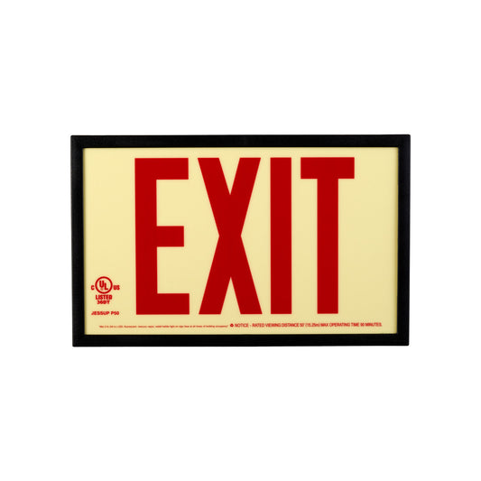 Glo Exit Sign w Frame 7.5x13 1Side WT/RD