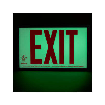 Glo Exit Sign w Frame 7.5x13 1Side WT/RD