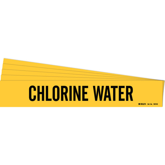 CHLORINE WATER Pipe Marker 1HV BK/YL PK