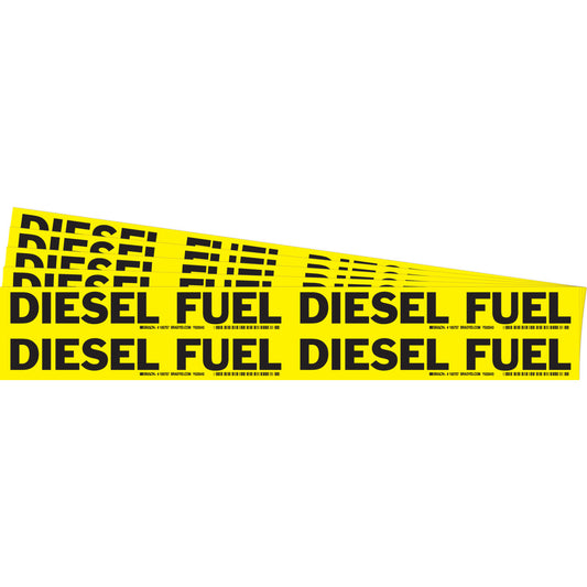 DIESEL FUEL Pipe Markers 4 BK on YL PK