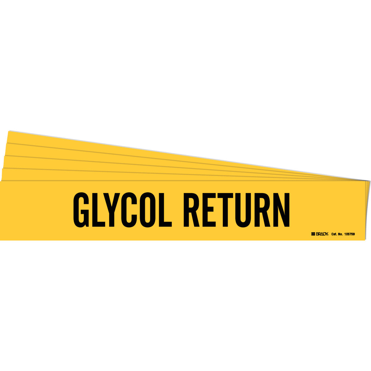 GLYCOL RETURN Pipe Markers 1HV BK/YL PK