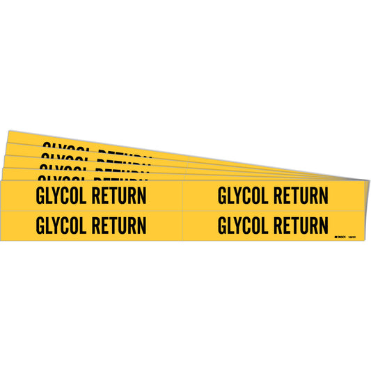 GLYCOL RETURN Pipe Markers 4 BK on YL PK