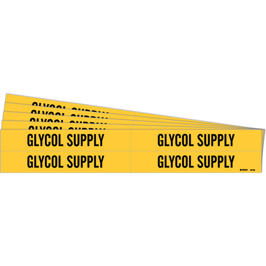 GLYCOL SUPPLY Pipe Markers 4 BK on YL PK