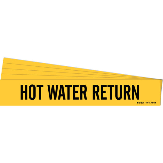 HOT WATER RETURN Pipe Markers BK/YL PK