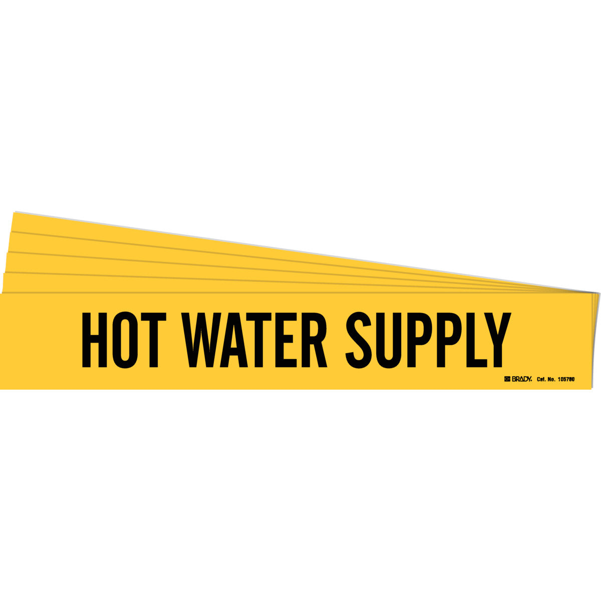 HOT WATER SUPPLY Pipe Markers BK/YL PK