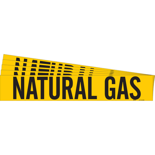 NATURAL GAS Pipe Markers 1HV BK on YL PK