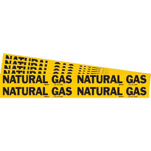 NATURAL GAS Pipe Markers 4 BK on YL PK