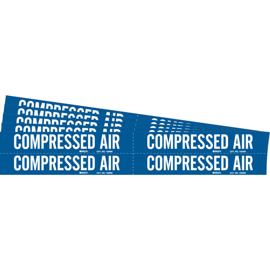 COMPRESSED AIR Pipe Markers 4 WT/BL PK