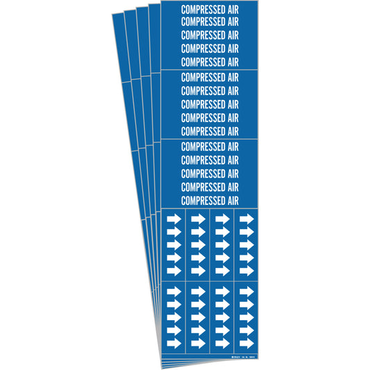 COMPRESSED AIR Pipe Markers 3C WT/BL PK