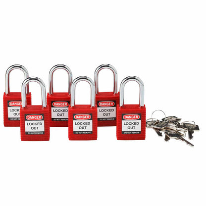 Nylon Key Ret Lock 1.5" KA RD 6PK