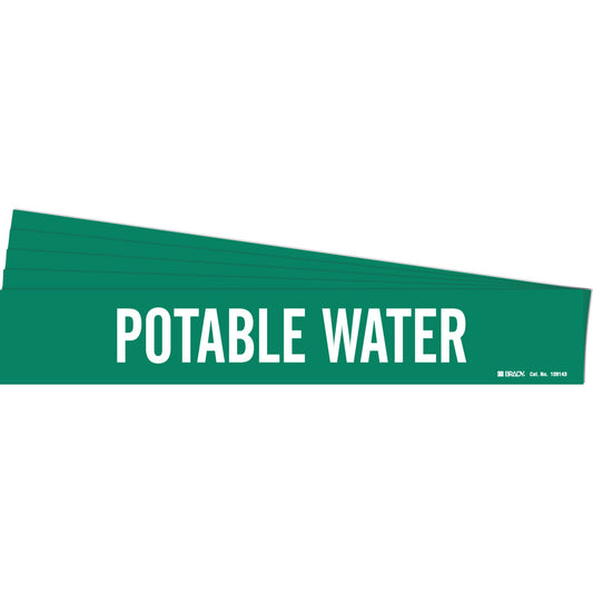 POTABLE WATER Pipe Markers 1HV WT/GN PK