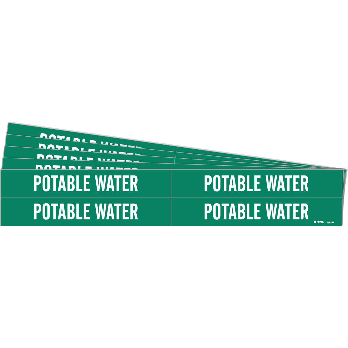 POTABLE WATER Pipe Markers 4 WT on GN PK