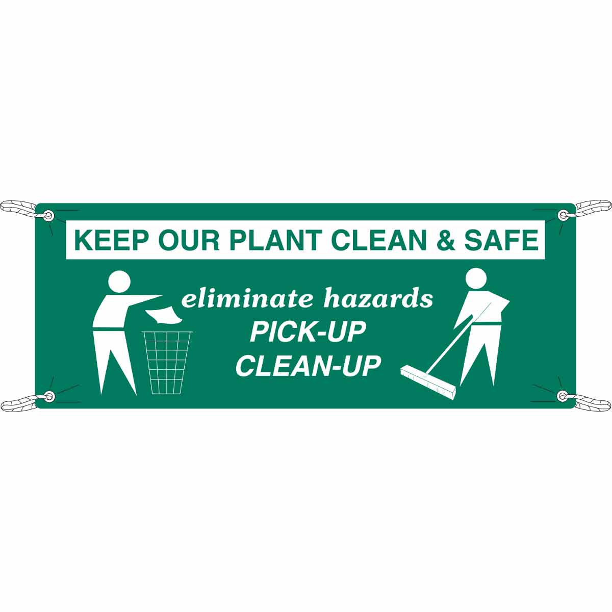 BANNER 4'X10' WH/GR KEEP OUR PLANT CLN