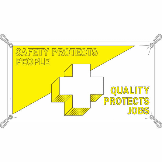 BANNER 4'X10' 4-COLOR SAFETY PROTECTS