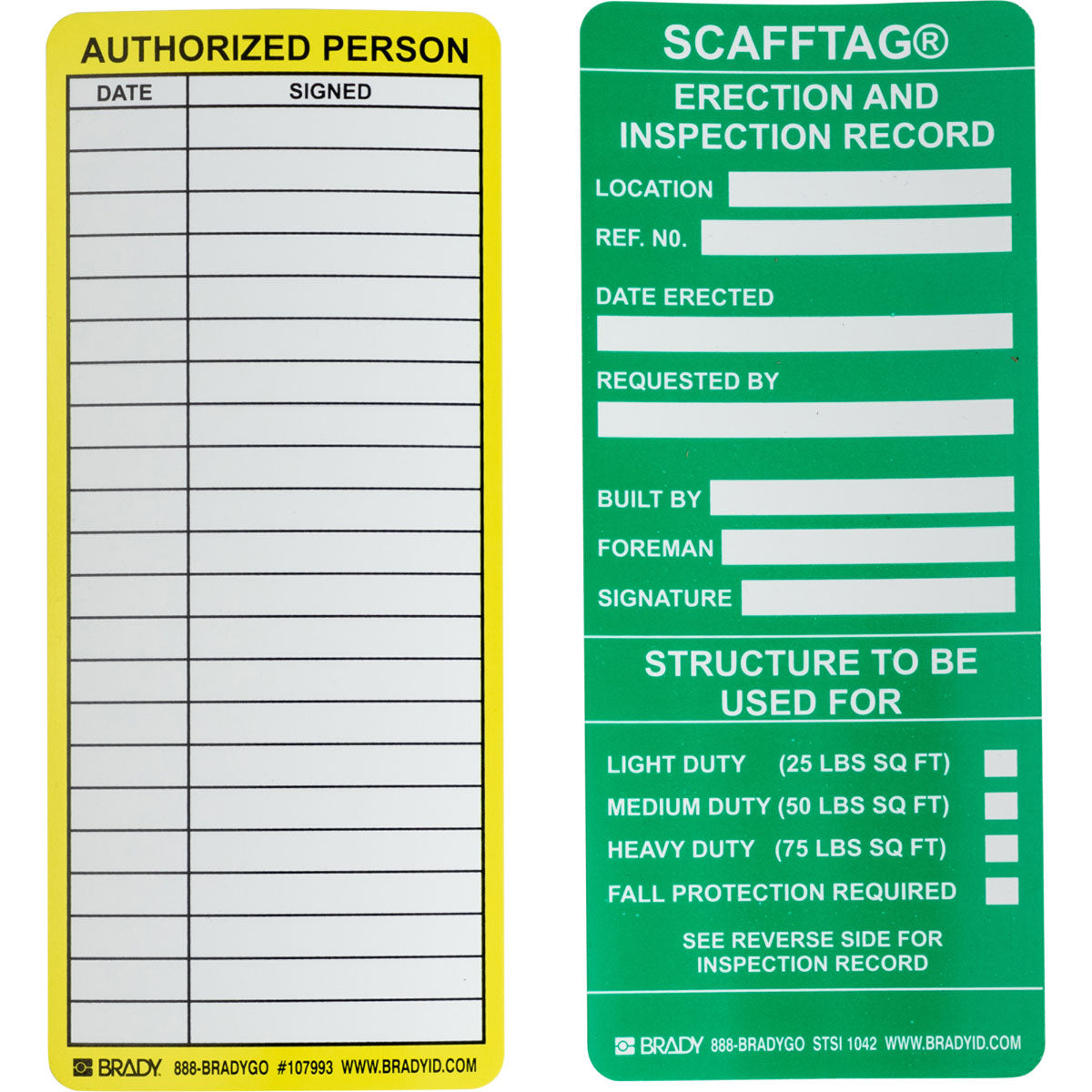 SCAFFTAG INSERT CANADIAN 100/PK