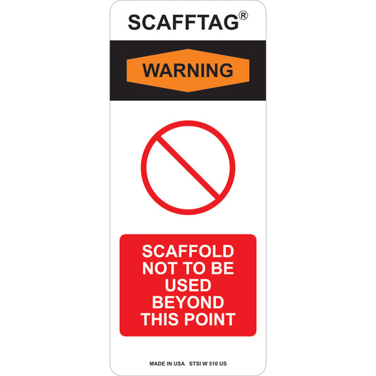 SCAFFTAG INSERTS WARNING 100/PK