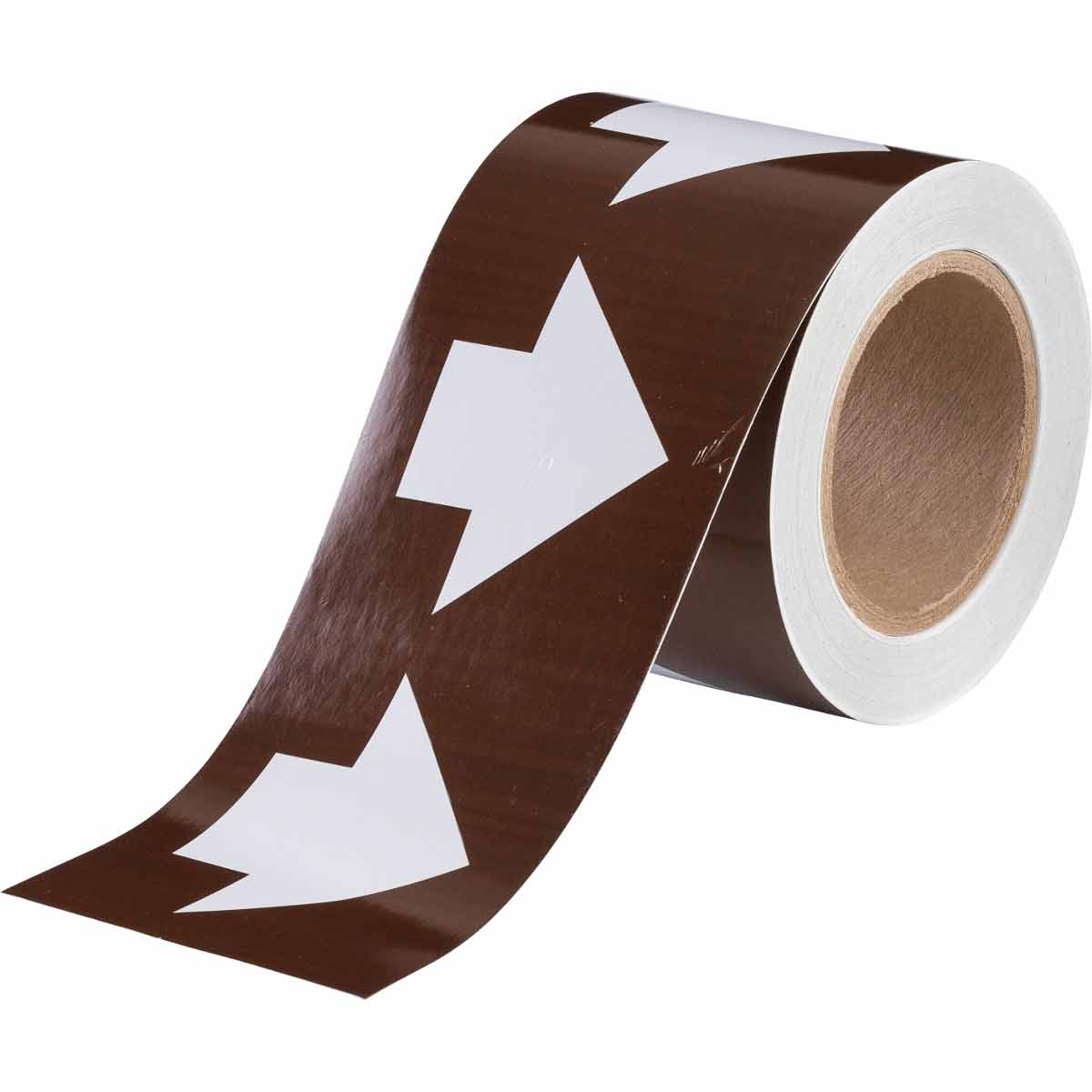 B302 3"X30YDS WHT/BROWN ARROW TAPE