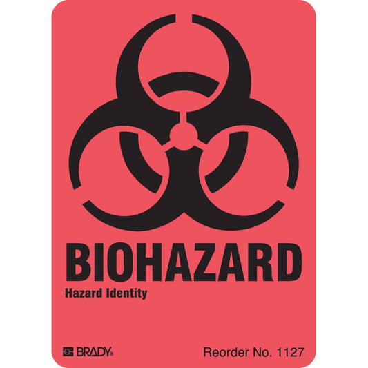 B-235 4X2.875 BLK/ORG 40/PK BIOHAZARD