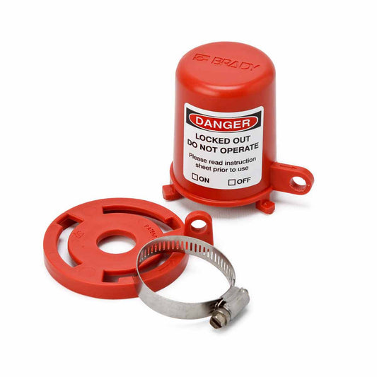 BASE COVER PLUG VALVE LOCKOUT 7/8" RED