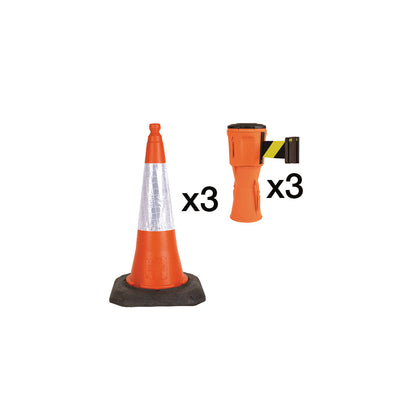 Barrier 3 HEAD BK/WT BELT 3 CONE 3 ADT