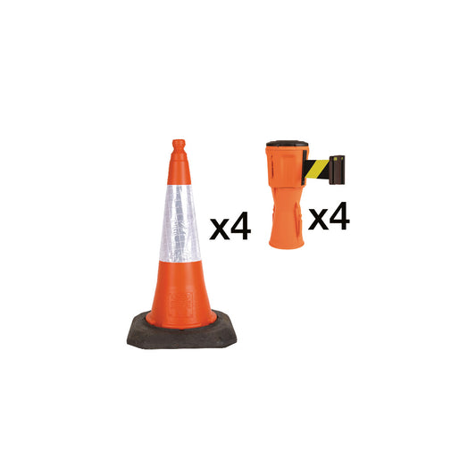 Barrier 4 HEAD BK/WT BELT 4 CONE 4 ADT