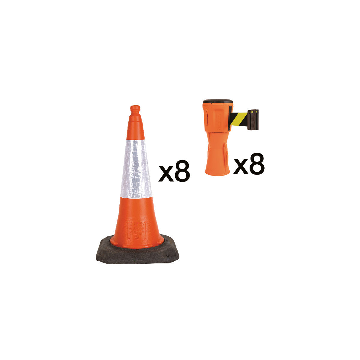 Barrier 8 HEAD BK/WT BELT 8 CONE 8 ADT