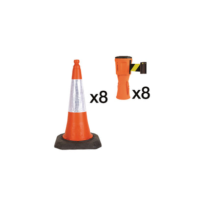 Barrier 8 HEAD BK/WT BELT 8 CONE 8 ADT
