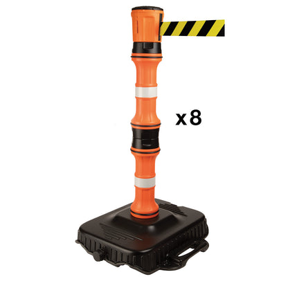 Barrier 8 HEAD BK/WT BELT 8 POST