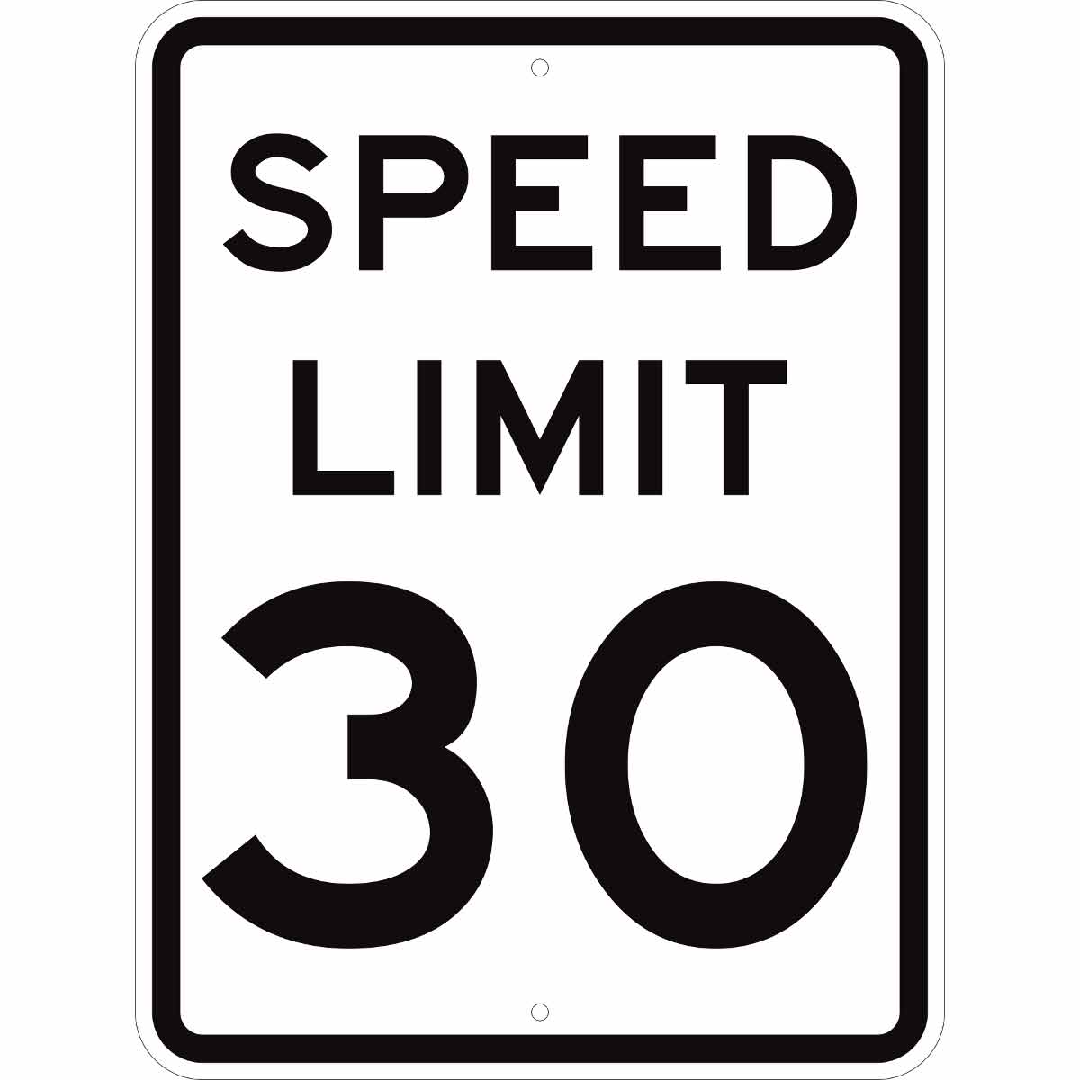 B959, 24"X18" BLK/WHT,SPEED LIMIT 30