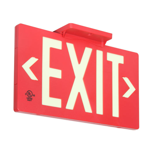 Glo Exit Sign 8.75x15.5 1Side WT/RD