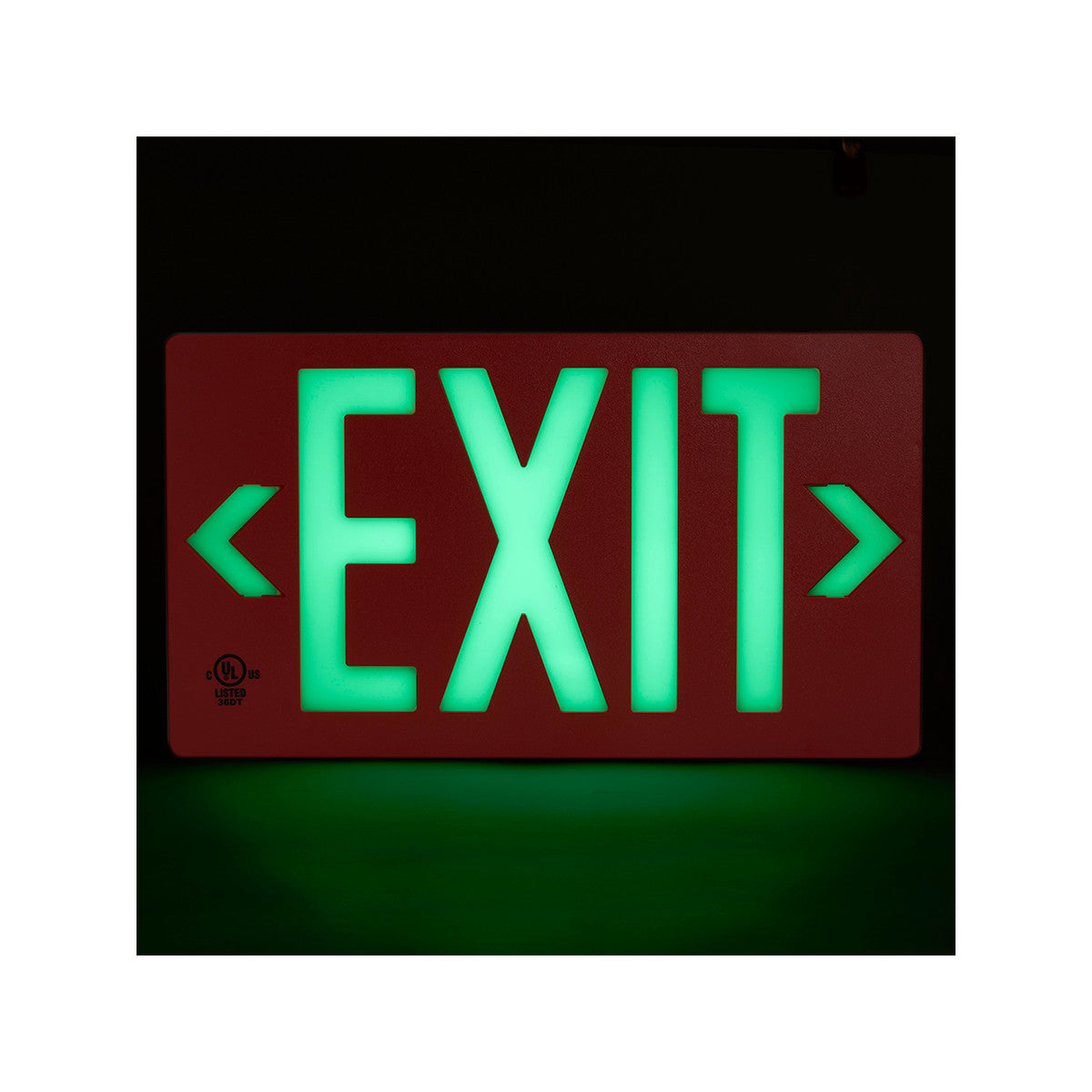 Glo Exit Sign 8.75x15.5 1Side WT/RD