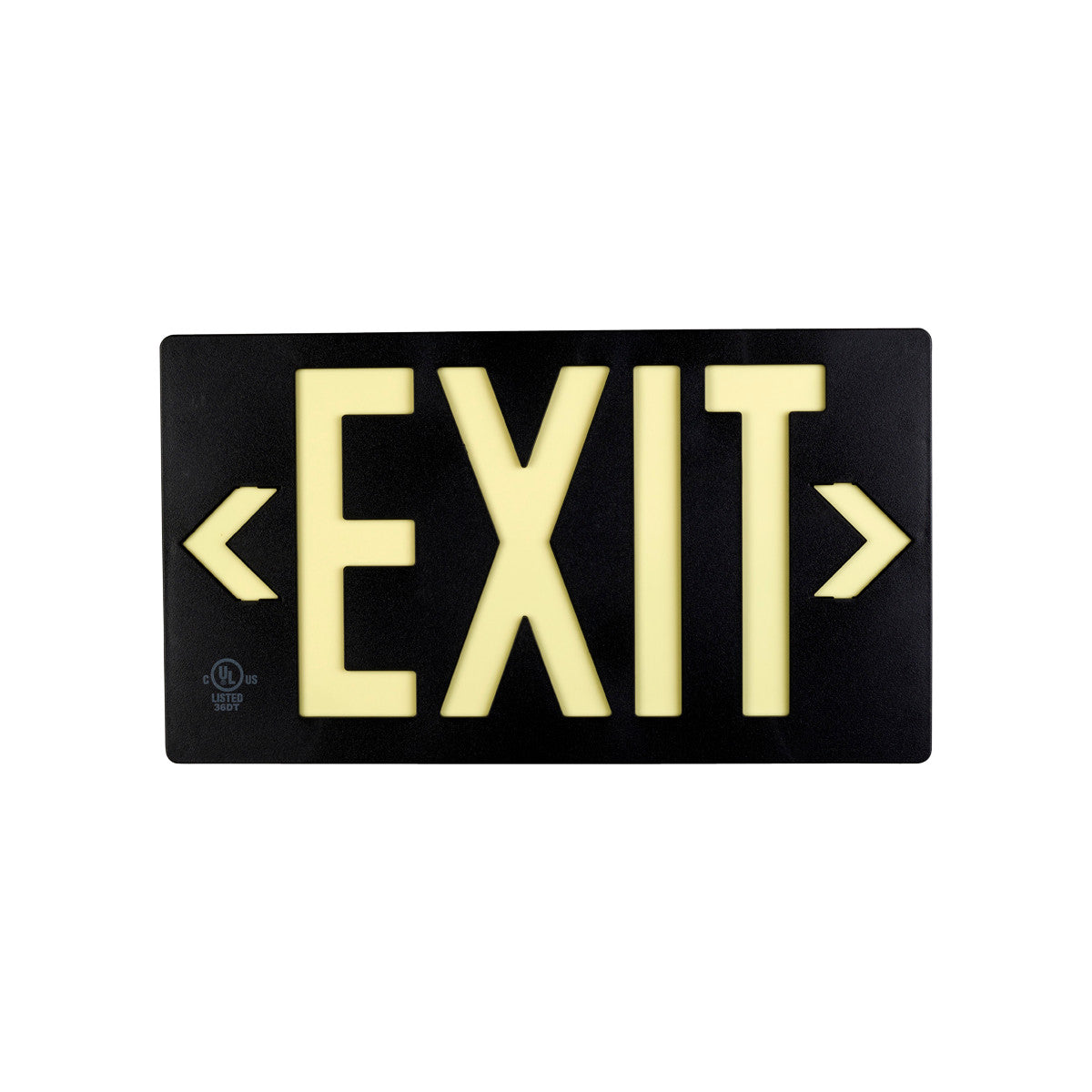 Glo Exit Sign 8.75x15.5 2Side WT/BK