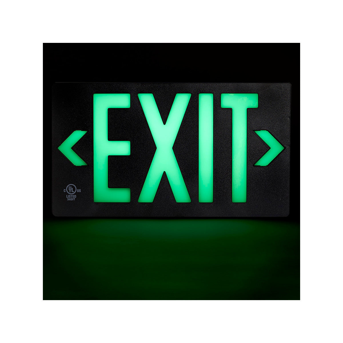 Glo Exit Sign 8.75x15.5 2Side WT/BK