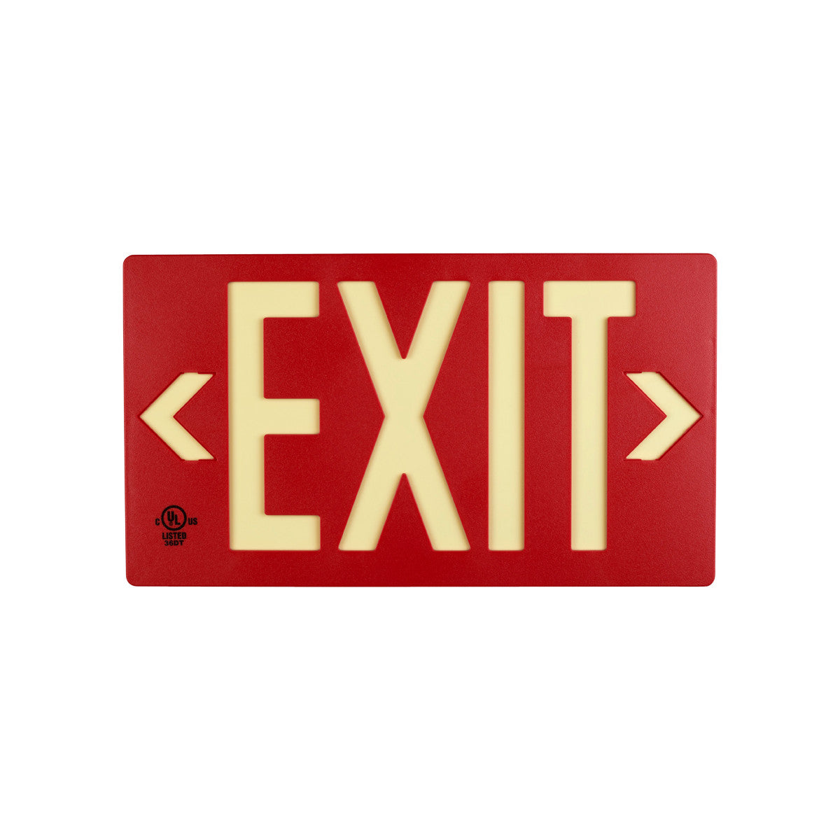 Glo Exit Sign 8.75x15.5 2Side WT/RD