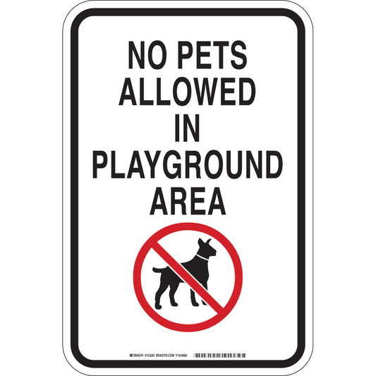 B555 18X12 BLK,RED/WHT NO PETS ALLOWED