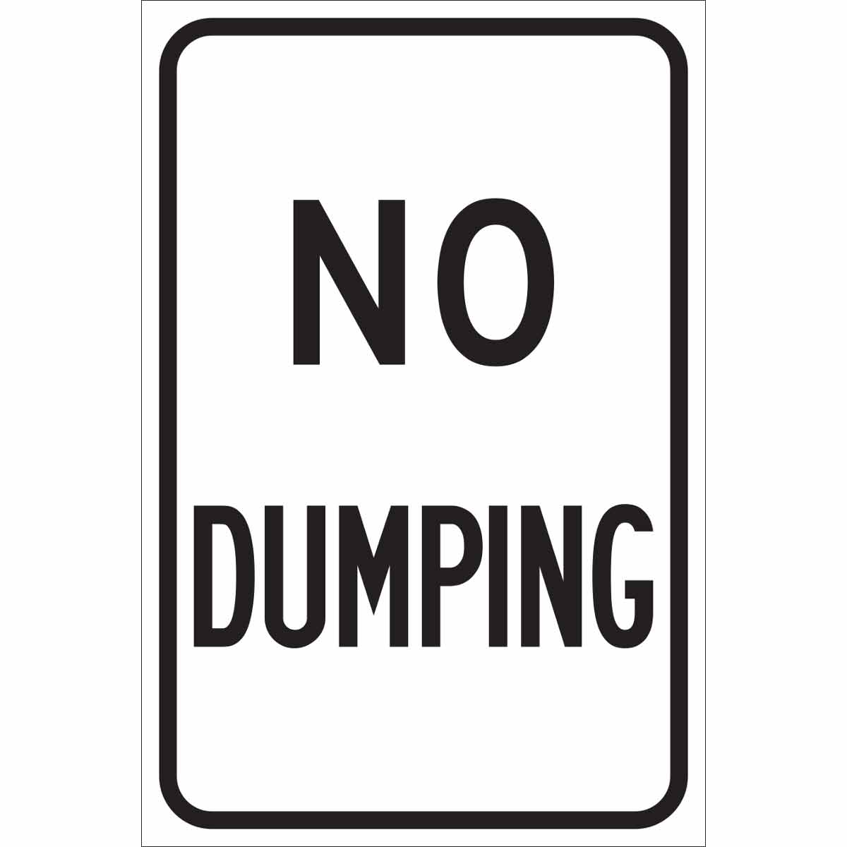 TRFC SIGN NO DUMPING REFL ENG