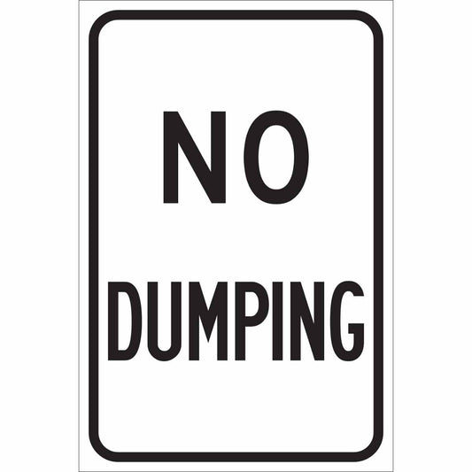 TRFC SIGN NO DUMPING REFL ENG