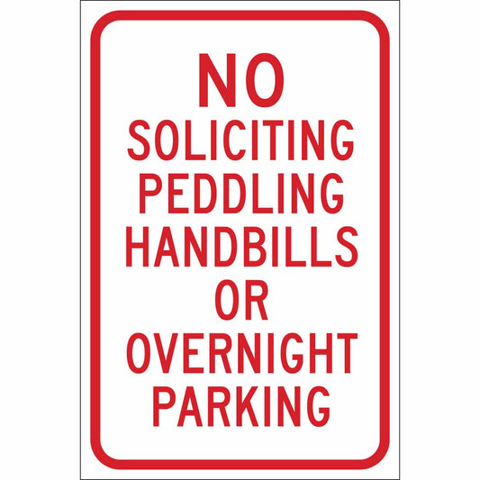 TRFC SIGN NO SOLICIT REFL ENG