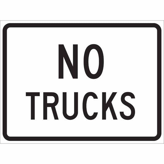 TRFC SIGN NO TRUCKS REFL 18X24 HIP