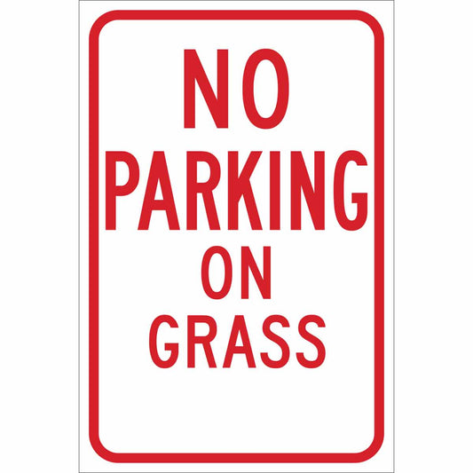 TRFC SIGN NO PARKING ON GRASS ENG