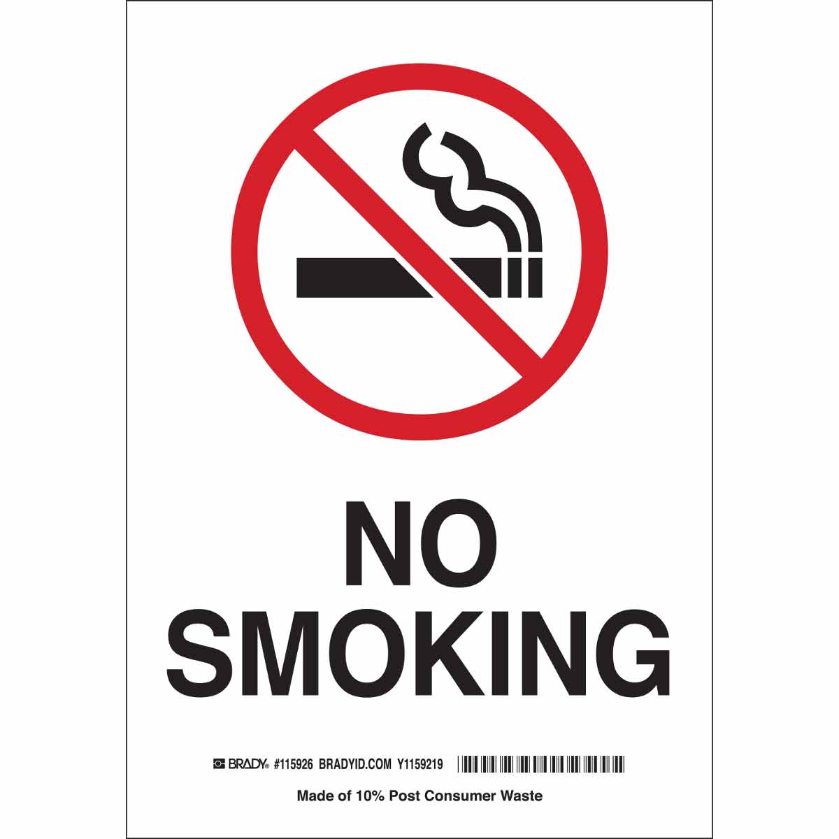 B302-10X14-WG-O-NO SMOKING SIGN