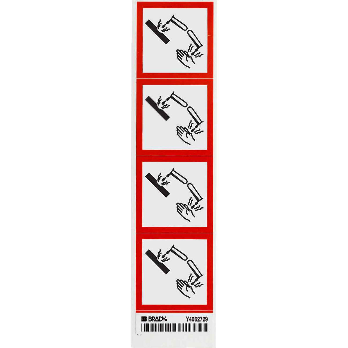 GHS CORROSIVE B7569 4/CARD 2"